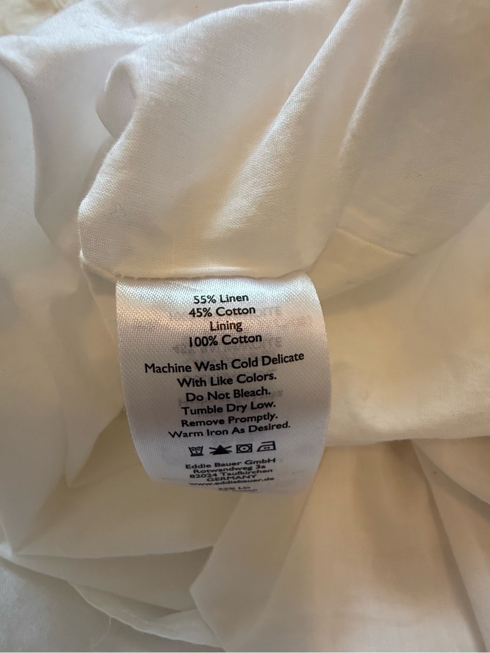 Eddie Bauer Linen Blend Sleeveless Dress White Small Pockets Minimalist Shift - Picture 10 of 10